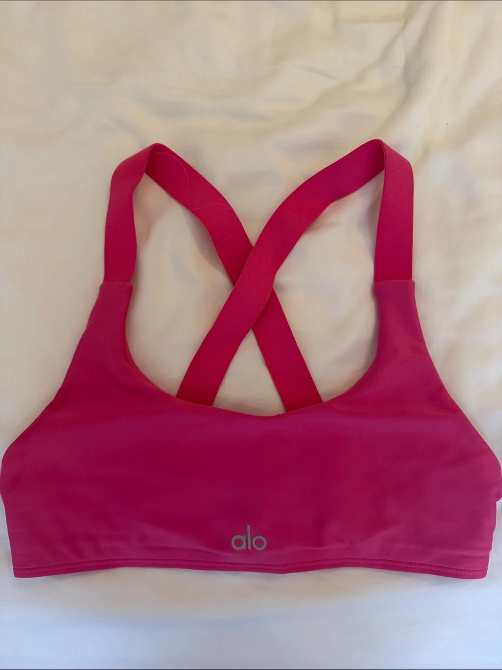 ALO Yoga Hot Pink Crossback Sports Bra